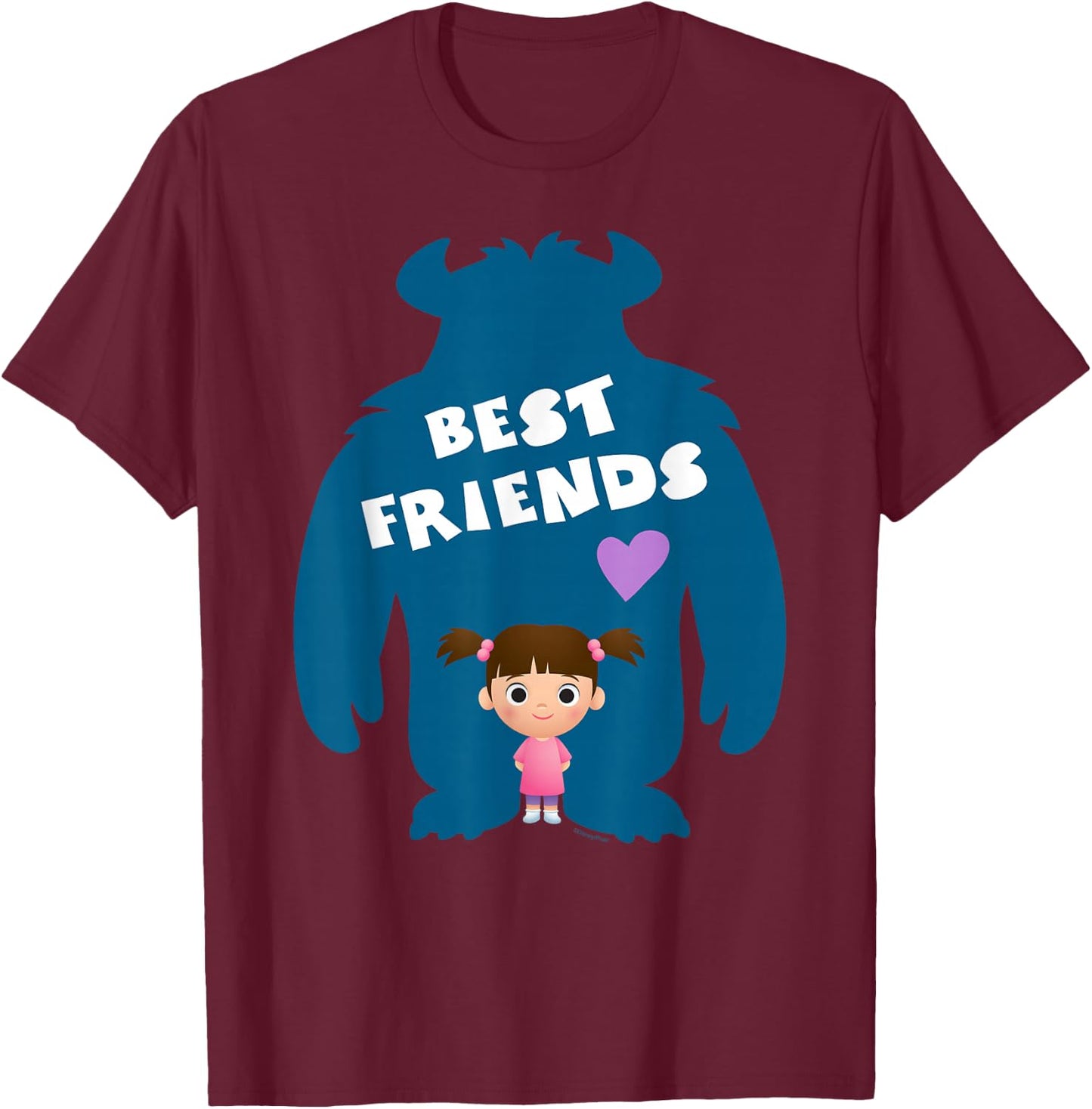 Disney and Pixar’s Monsters Inc Sulley and Boo Best Friends T-Shirt - T-Shirt | Maroon
