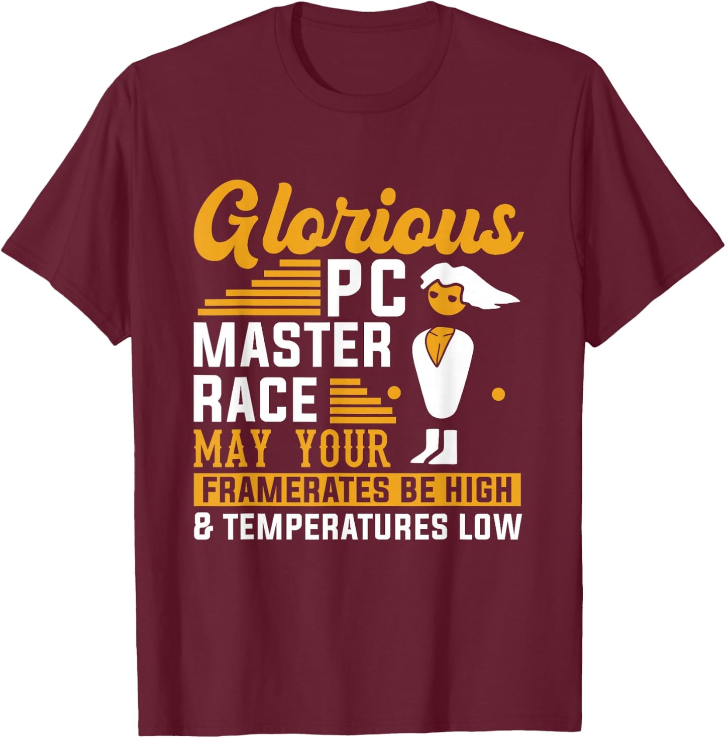 PC Computer Master Race CPU Framerate High Gaming Gift Gamer T-Shirt - T-Shirt | Maroon