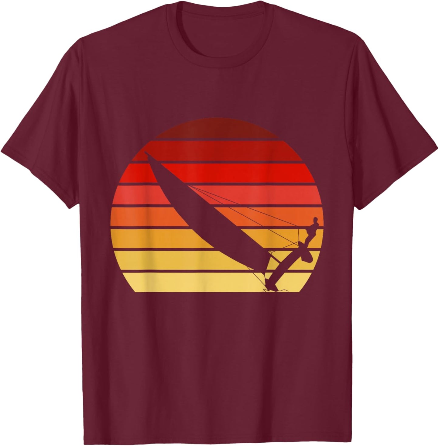 Sunset Catamaran Sailing T-Shirt - T-Shirt | Maroon