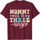 Mommy of A Threenager 3rd Birthday Matching Family Boho T-Shirt - T-Shirt | Maroon