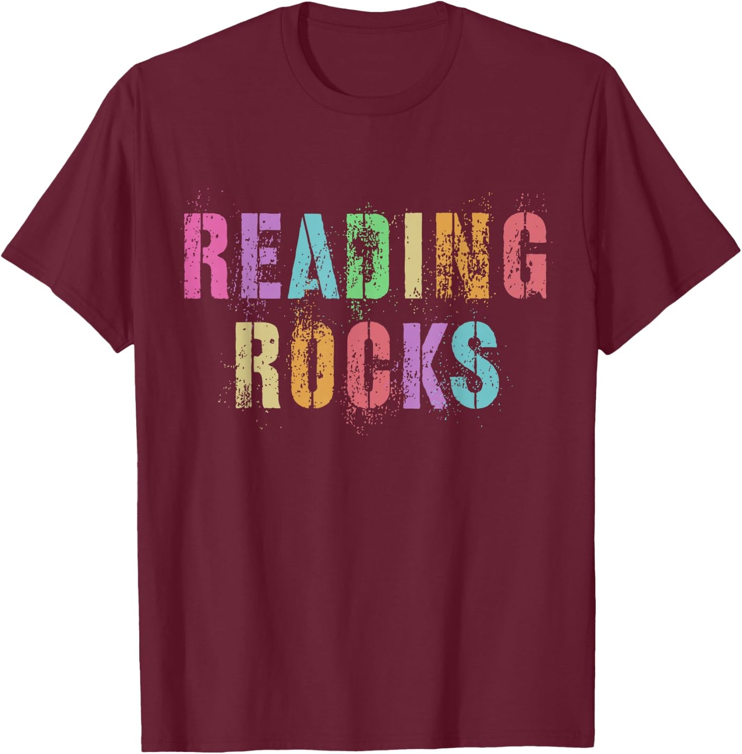 READING ROCKS English Teacher ELA ABCD Read Star Kinder T-Shirt - T-Shirt | Maroon