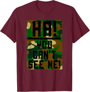 Trendy Can't See Me Camo T-Shirt - T-Shirt | Maroon