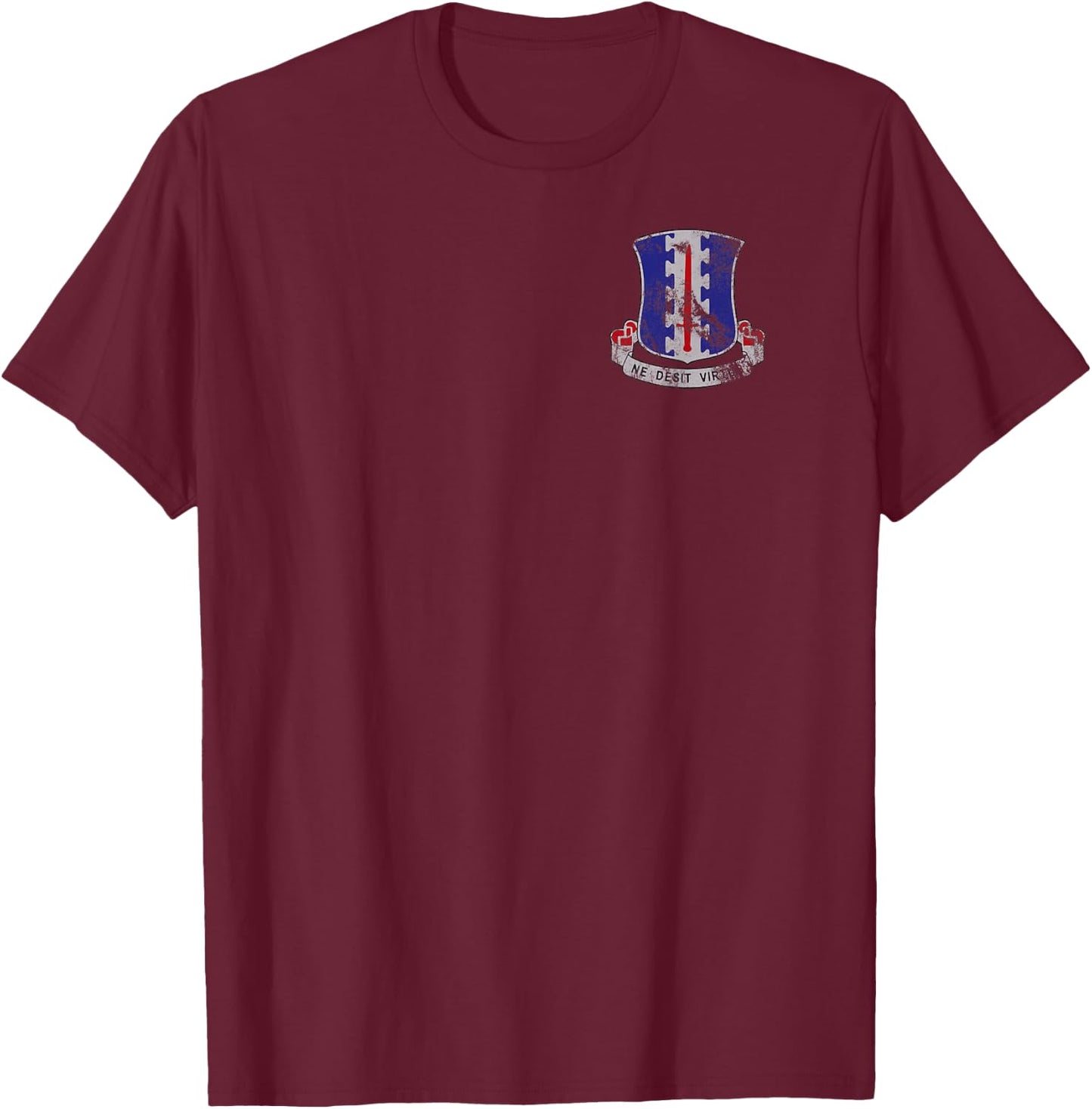 101st Airborne - 187th Regiment DUI - Rakkasans Distressed T-Shirt - T-Shirt | Maroon