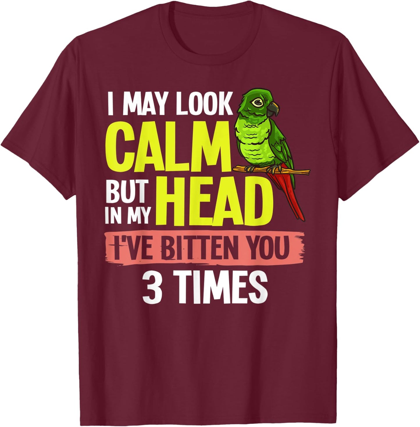 Green Cheeked Conure Cheek Bird T-Shirt - T-Shirt | Maroon