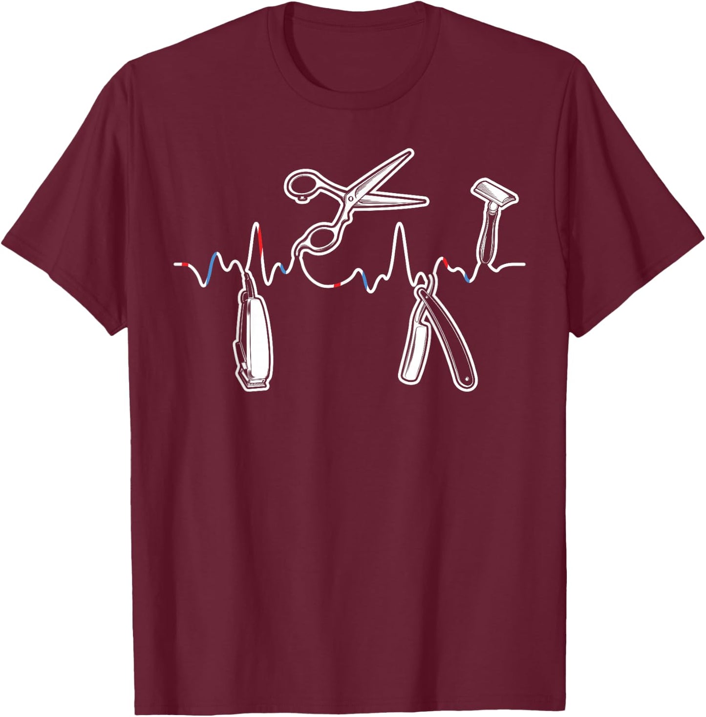 Barbers Hair Retro Barber Lifeline Barbershop Men Women T-Shirt - T-Shirt | Maroon