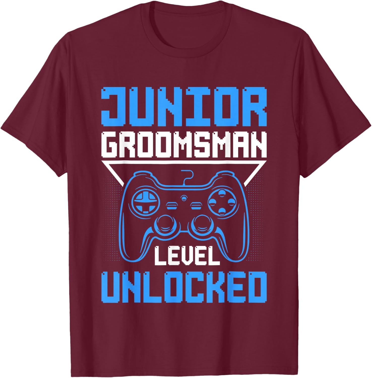 Cute Junior Groomsman Gaming Wedding Party Jr Boys Gift T-Shirt - T-Shirt | Maroon