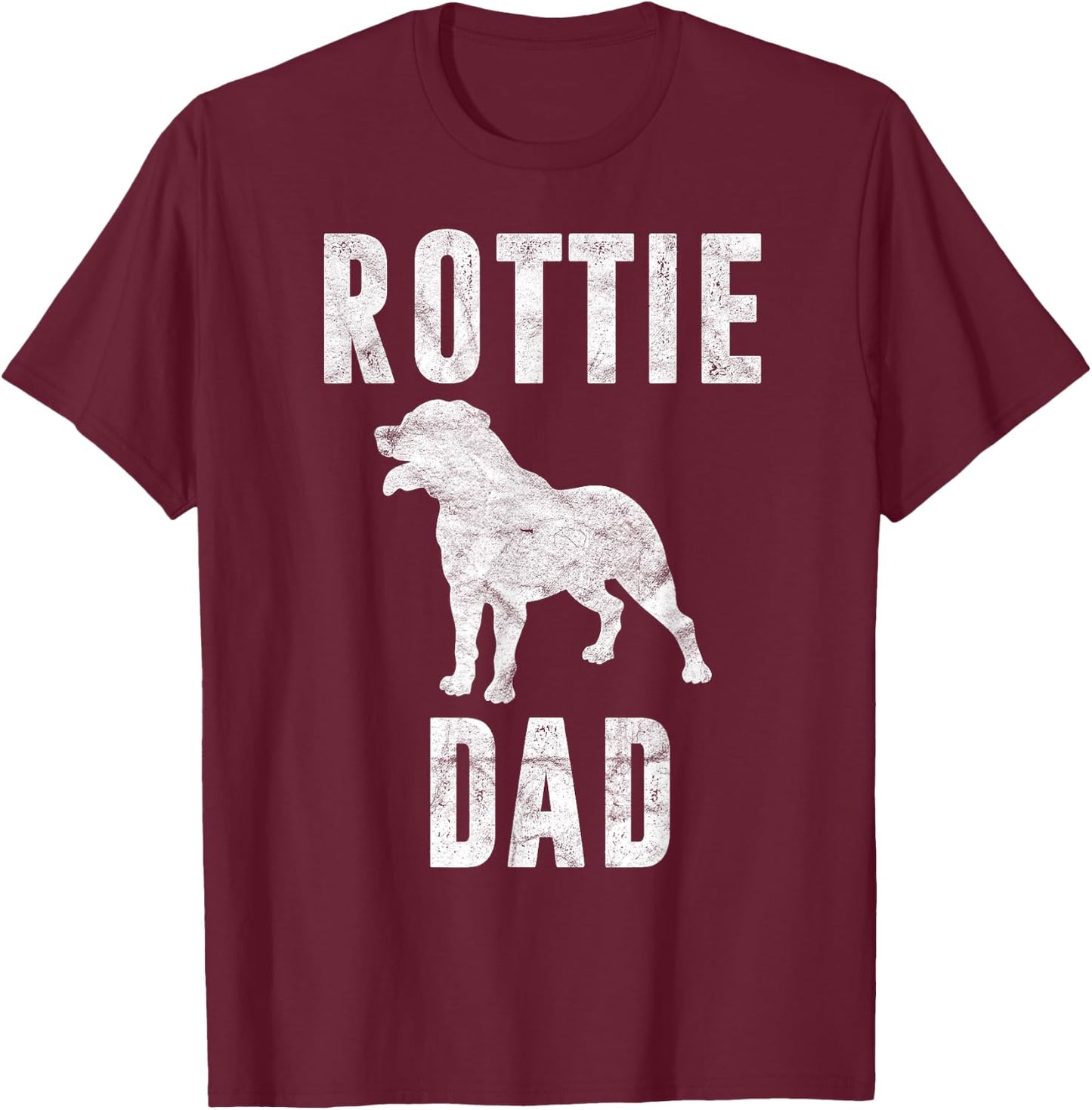 Vintage Rottweiler Dad Gift Rott Dog Daddy Rottie Father Men Women Girls Kids T-Shirt - T-Shirt | Maroon