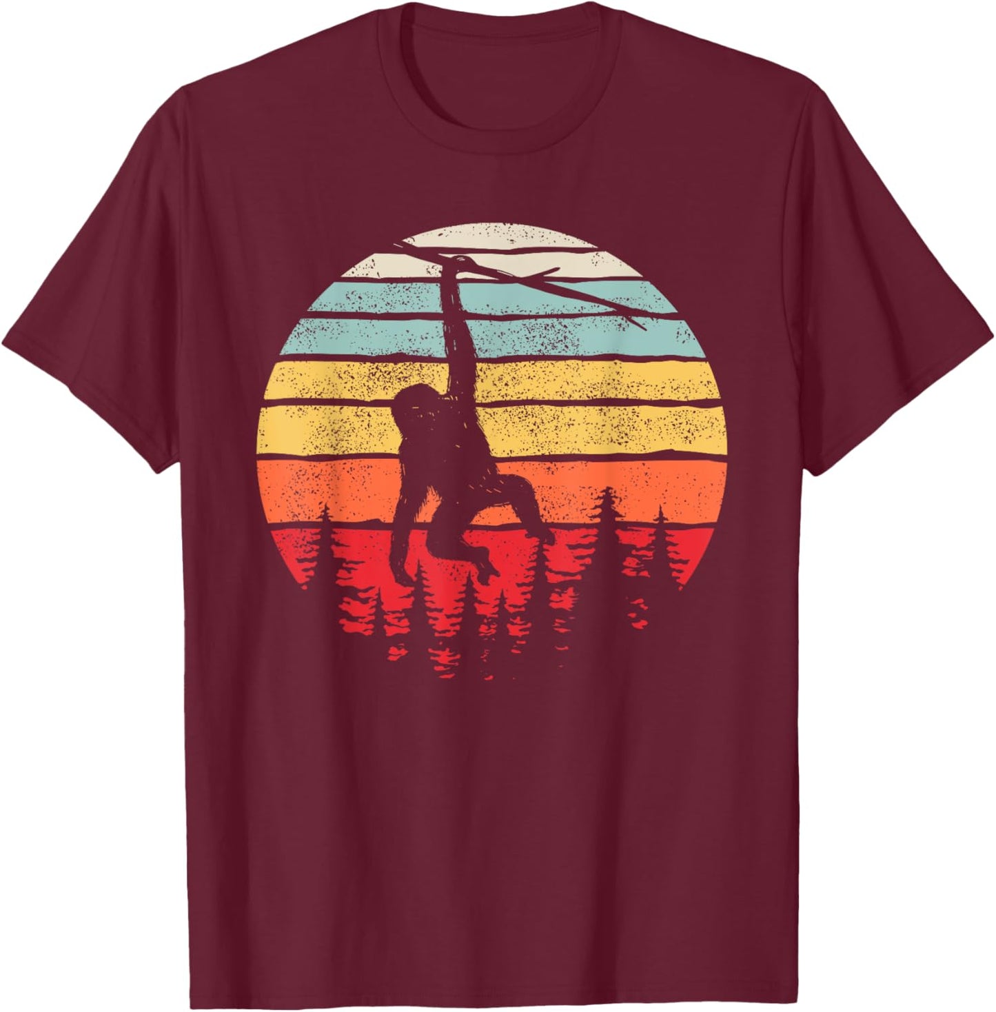 Vintage Retro Monkey Shirt Wild Animal Lover Gift T-Shirt - T-Shirt | Maroon