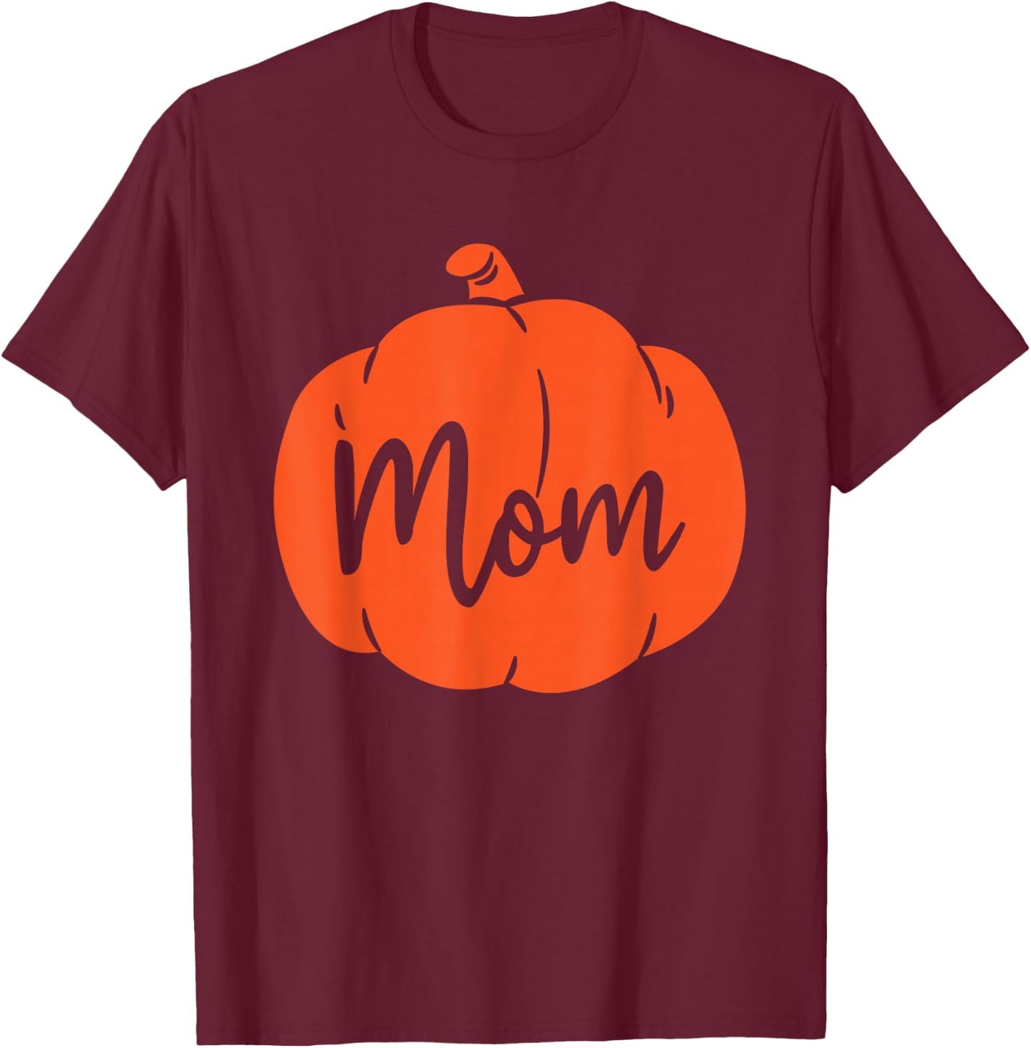 Pumpkin Mom Mother Matching Family Halloween T-Shirt - T-Shirt | Maroon