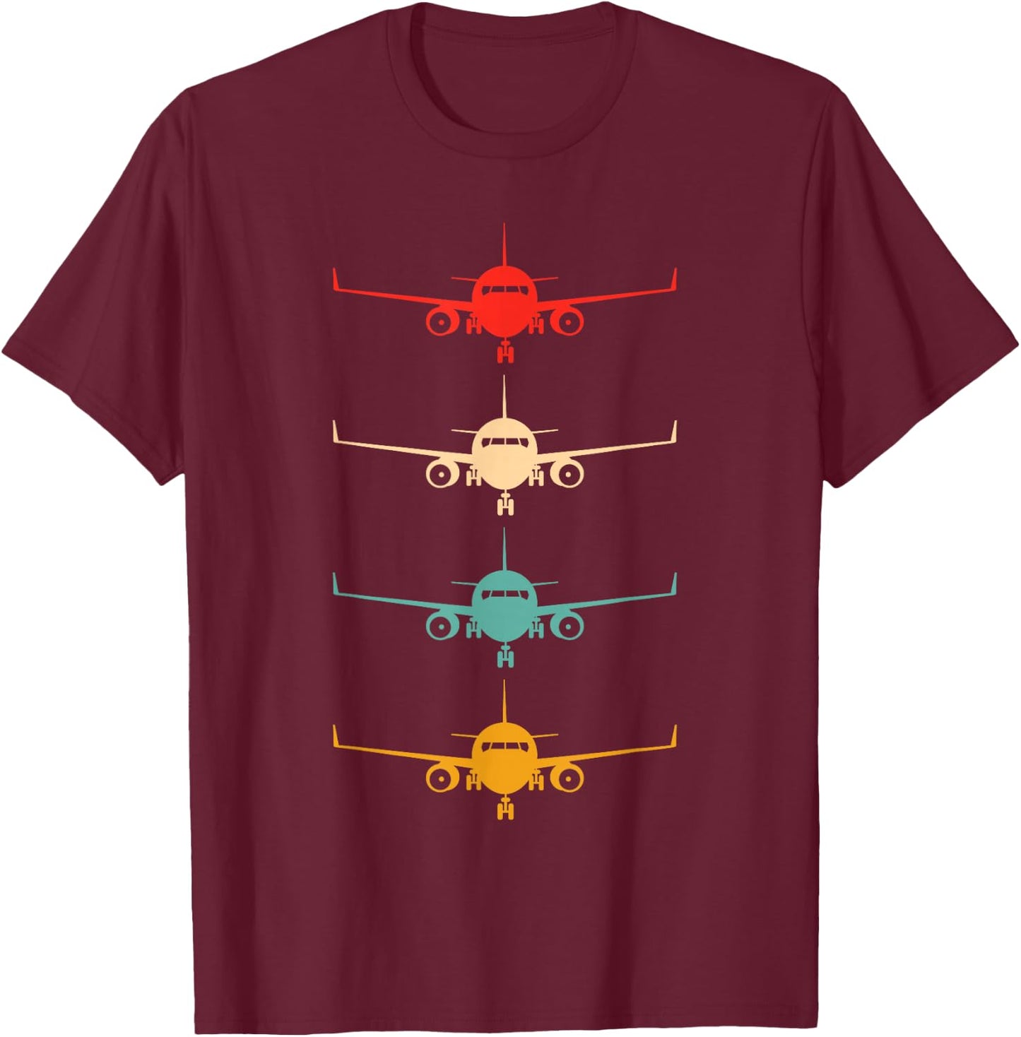 Aviation Airplane Flying Airline Funny Vintage Pilot Small T-Shirt - T-Shirt | Maroon