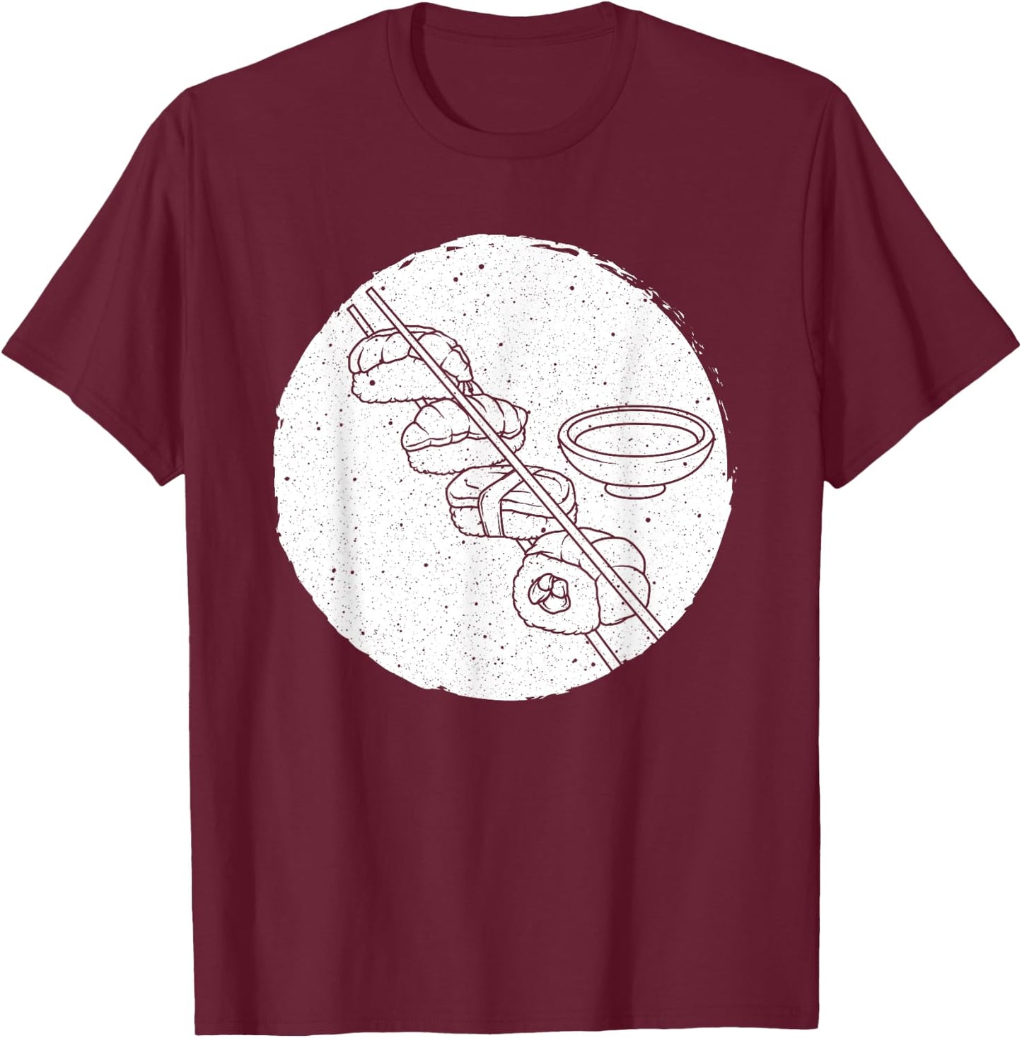 Funny Sushi Art Women Sushi Lover Japan Restaurant T-Shirt - T-Shirt | Maroon