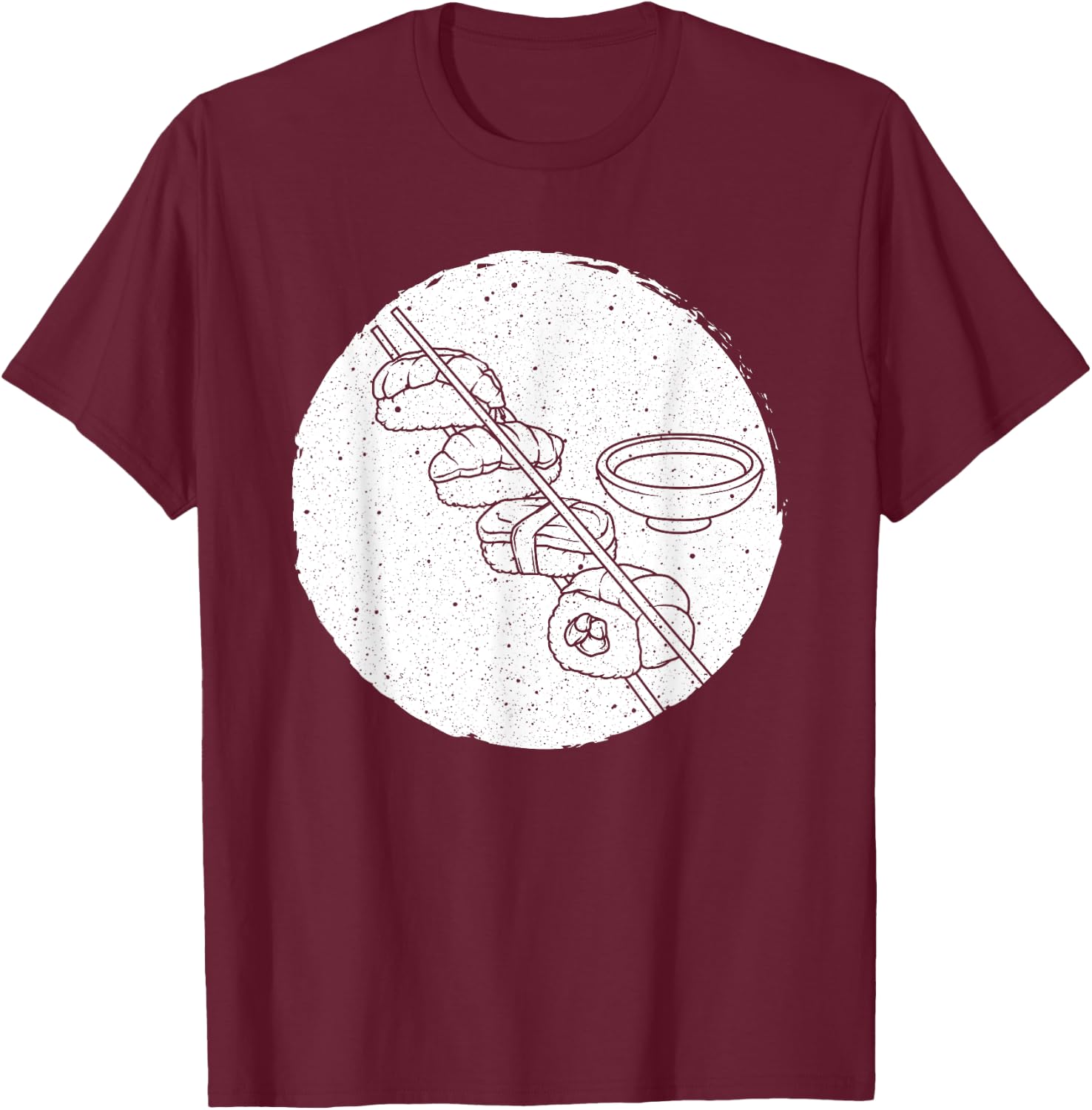 Funny Sushi Art Women Sushi Lover Japan Restaurant T-Shirt - T-Shirt | Maroon