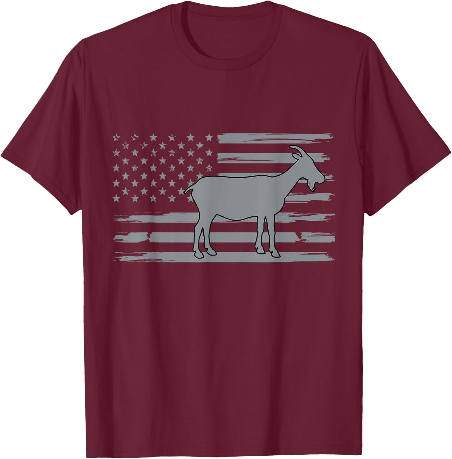 Goat USA American Flag Funny Goat Lover Owner Men Women Kids T-Shirt - T-Shirt | Maroon