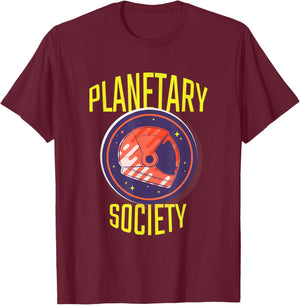 Planetary Society: Astronaut Galaxy Universe Space Lover T-Shirt - T-Shirt | Maroon