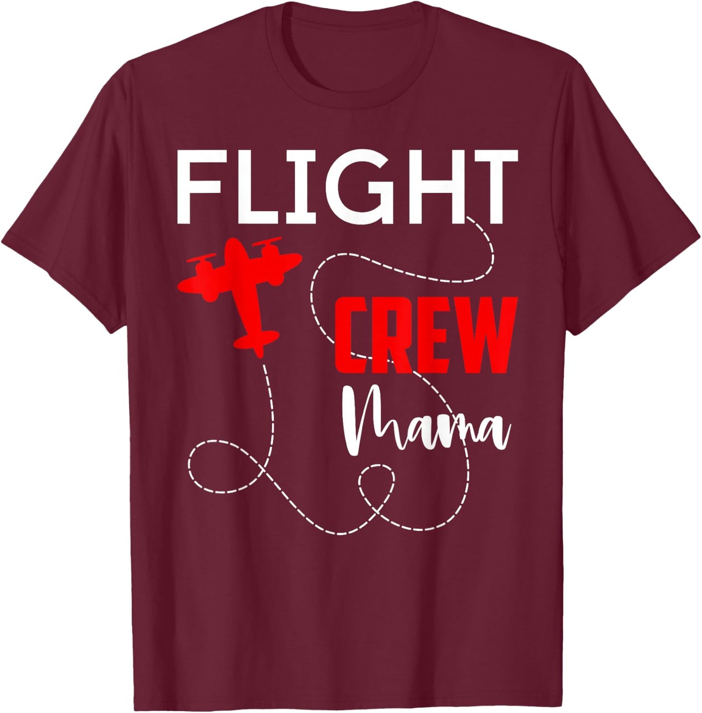 Flight Crew Mama Birthday Squad Pilot Aeroplane Family T-Shirt - T-Shirt | Maroon
