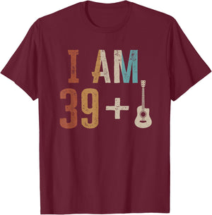 40th Birthday Guitarist Gifts Guitar Player 40 Year Old T-Shirt - T-Shirt | Maroon