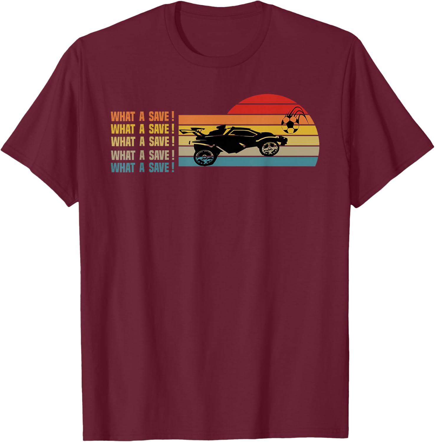 What a Rescue Vintage Retro Rocket Football car League T-Shirt - T-Shirt | Maroon