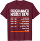Programming Coding Programmer Hourly Rate Coder T-Shirt - T-Shirt | Maroon