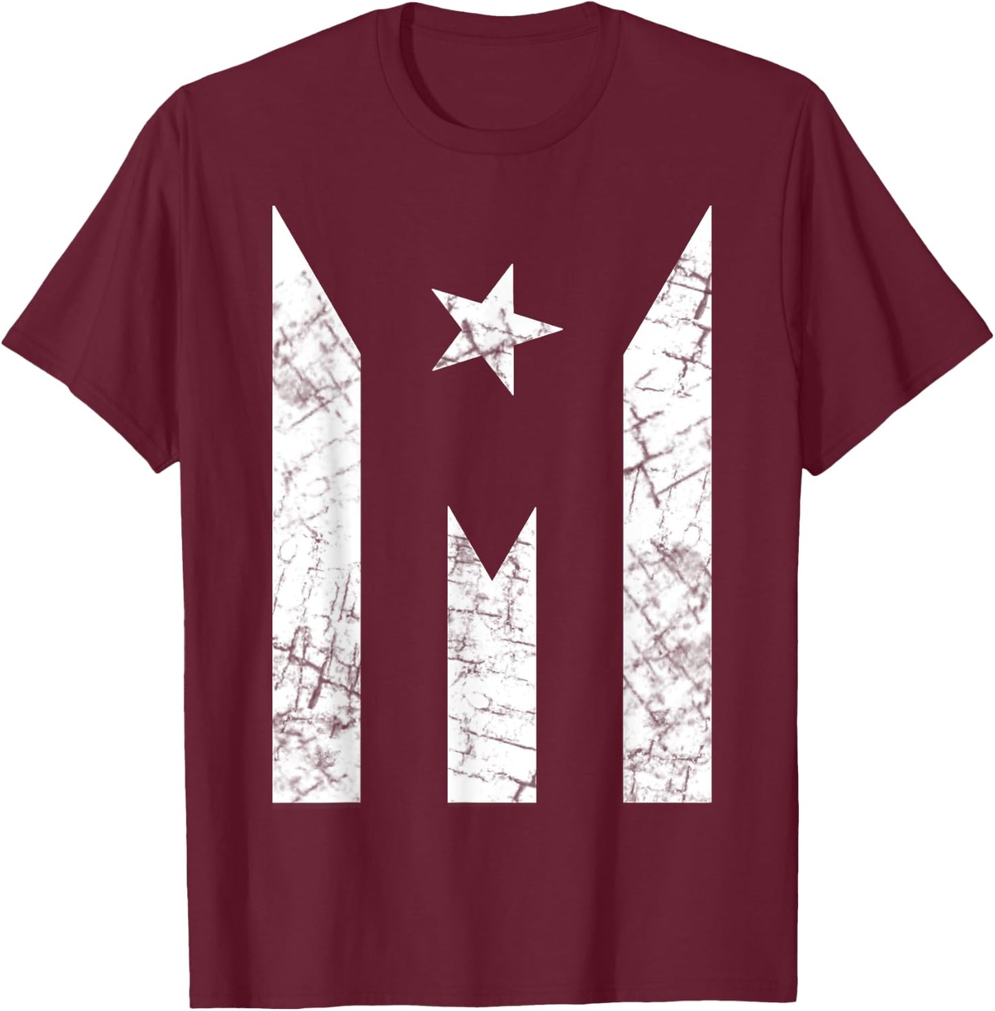 Puerto Rico Flag Shirt - Black Paro Nacional Flag T-Shirt - T-Shirt | Maroon
