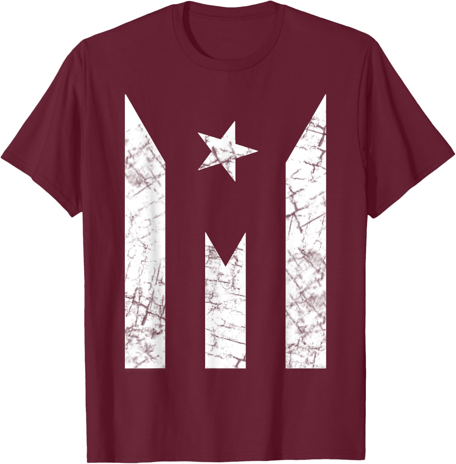 Puerto Rico Flag Shirt - Black Paro Nacional Flag T-Shirt - T-Shirt | Maroon