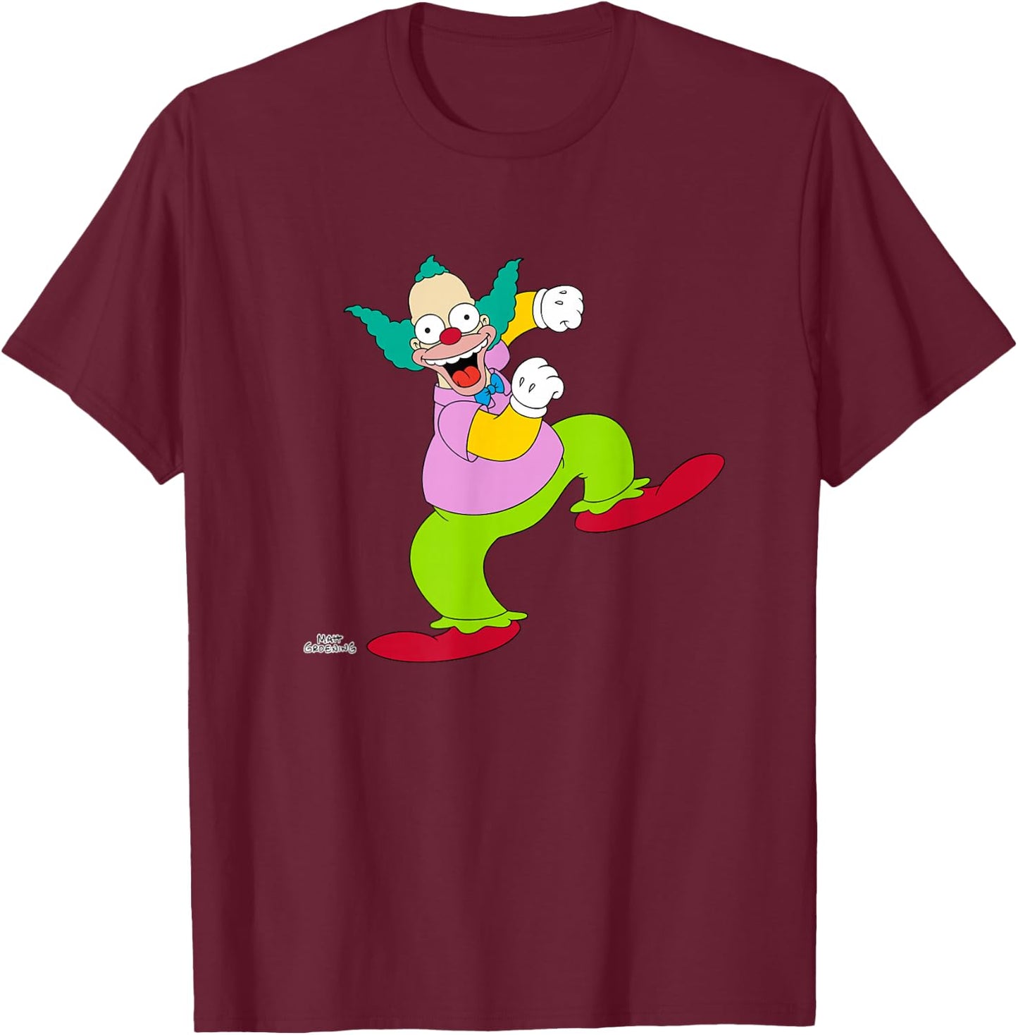 The Simpsons Krusty The Clown Dance T-Shirt - T-Shirt | Maroon