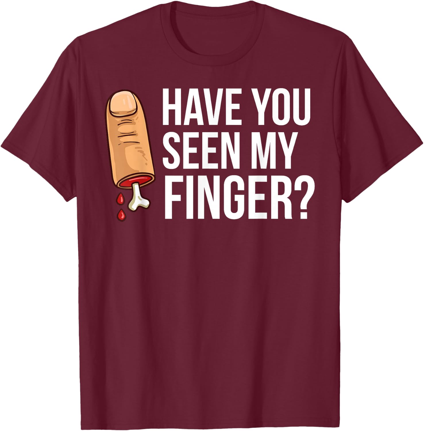 Missing Finger Prosthetic Amputation Recovery T-Shirt - T-Shirt | Maroon