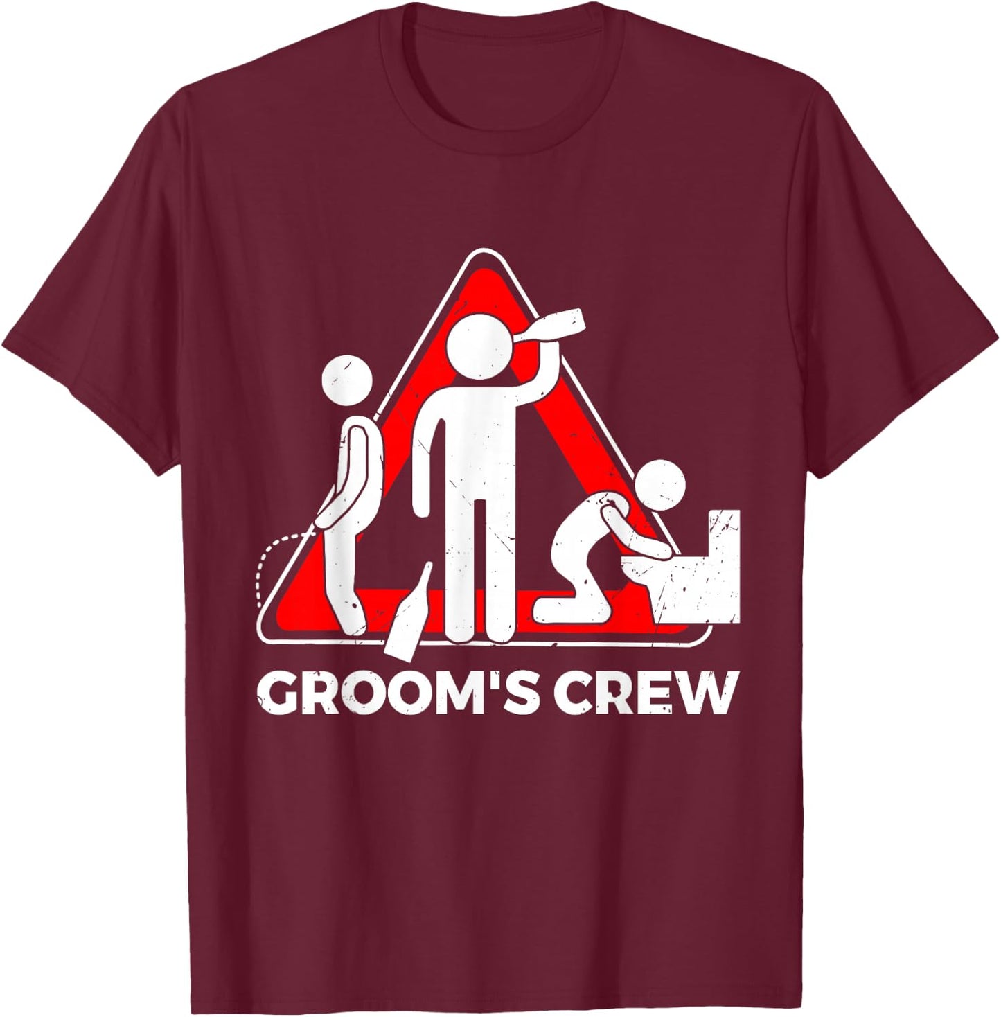 Groom's Crew T Shirt | Groom Groomsmen | Bachelor Party T-Shirt - T-Shirt | Maroon