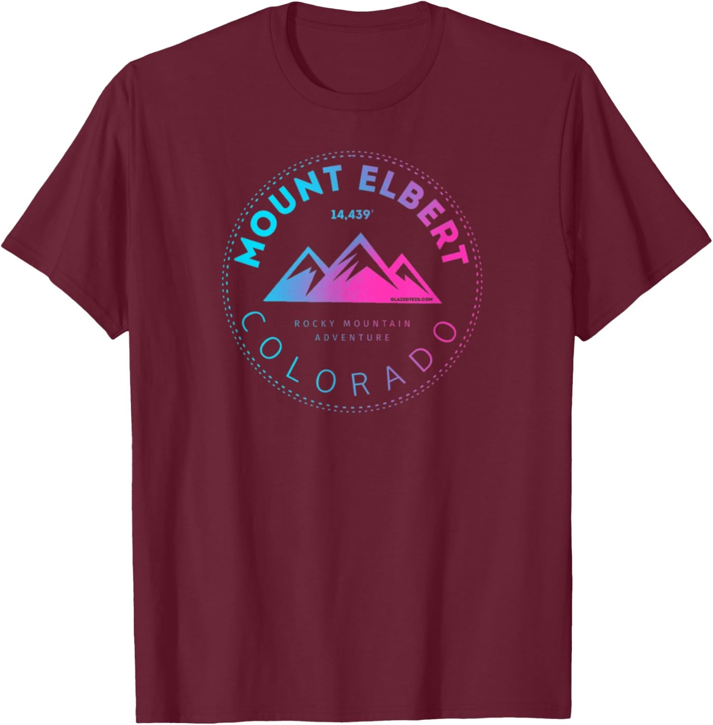 Mount Elbert Colorado 14er - Retro Rocky Mountain T-Shirt - T-Shirt | Maroon