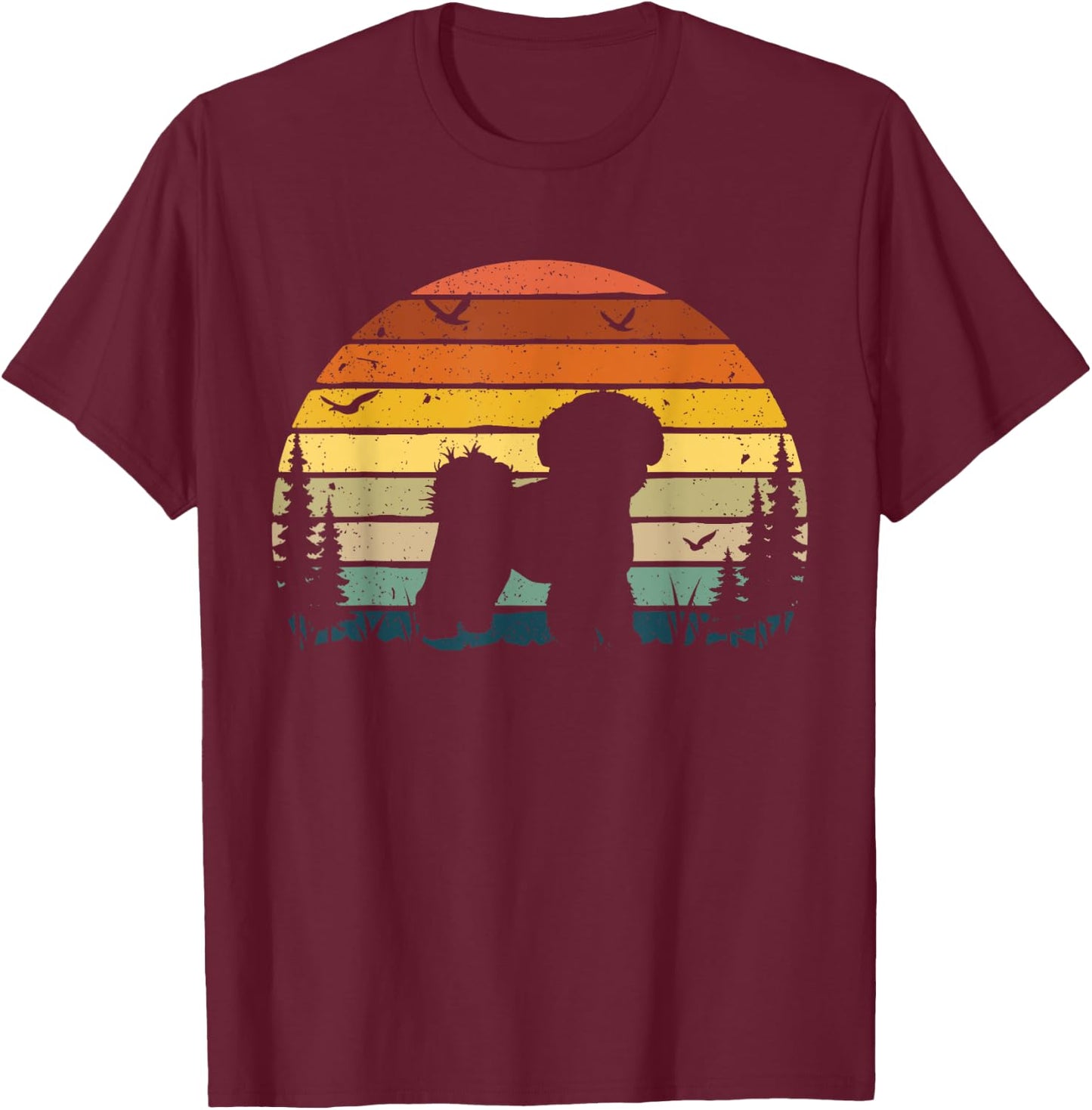 Shichon Vintage Retro Mom Dad Dog T-Shirt - T-Shirt | Maroon