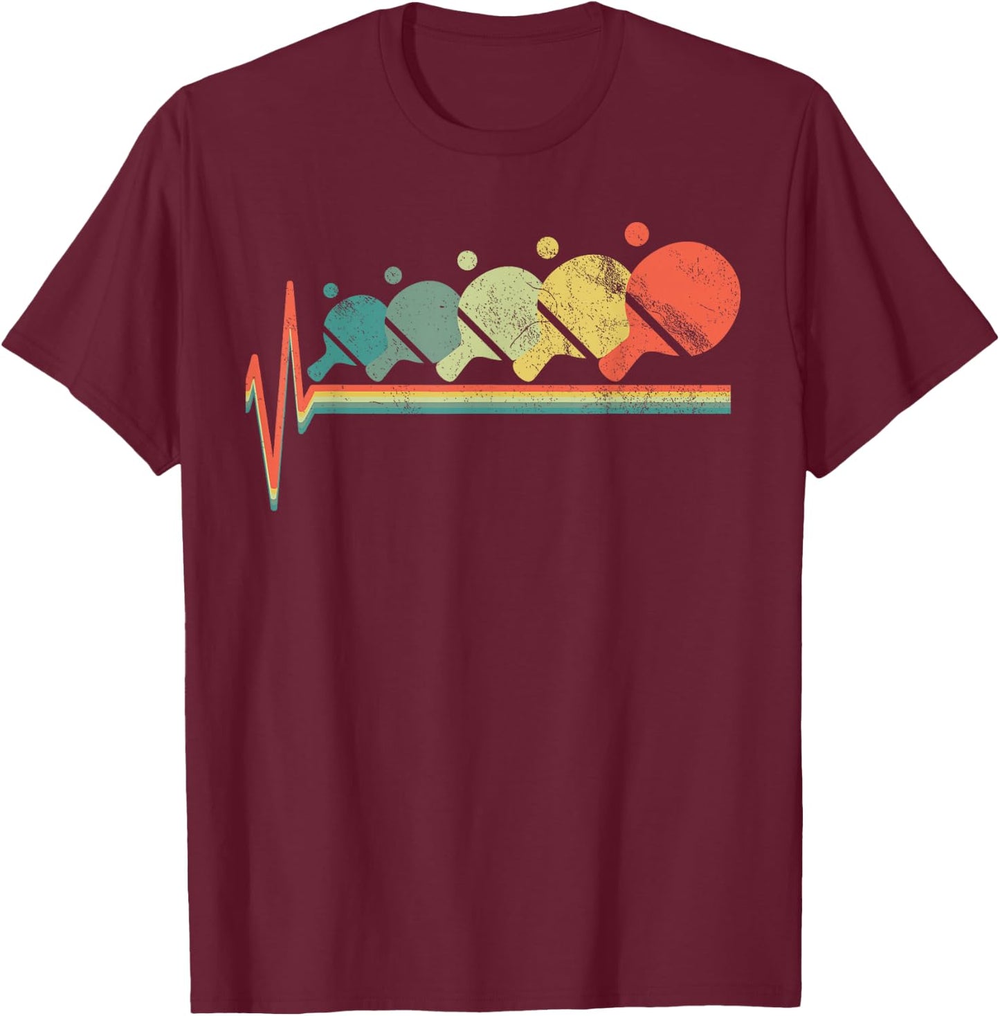 Table Tennis Heartbeat T-Shirt - T-Shirt | Maroon
