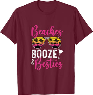 Girls Trip Girls Weekend Friends Beaches Booze Besties T-Shirt - T-Shirt | Maroon