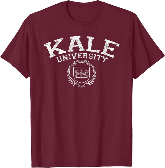 Vintage Kale University Motto T-Shirt - T-Shirt | Maroon