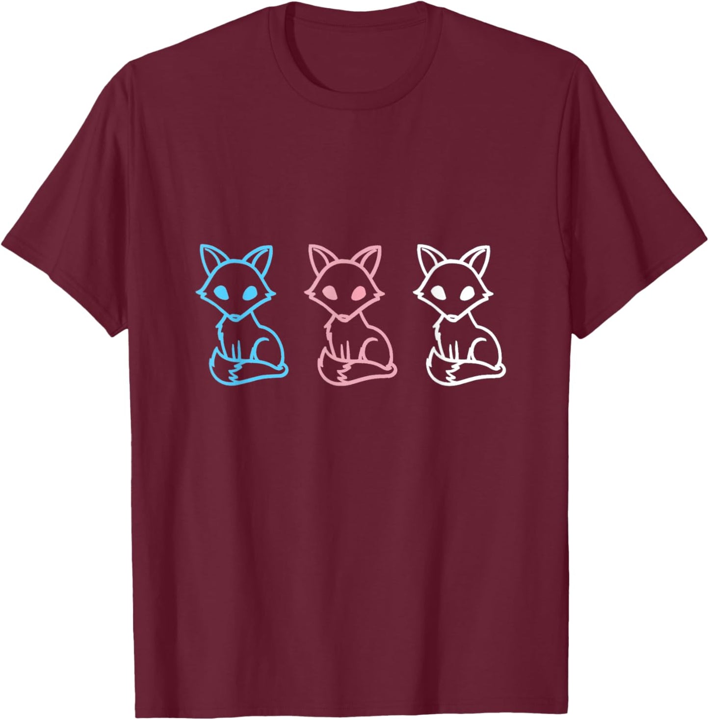 Cute Transgender Fox T-Shirt - T-Shirt | Maroon
