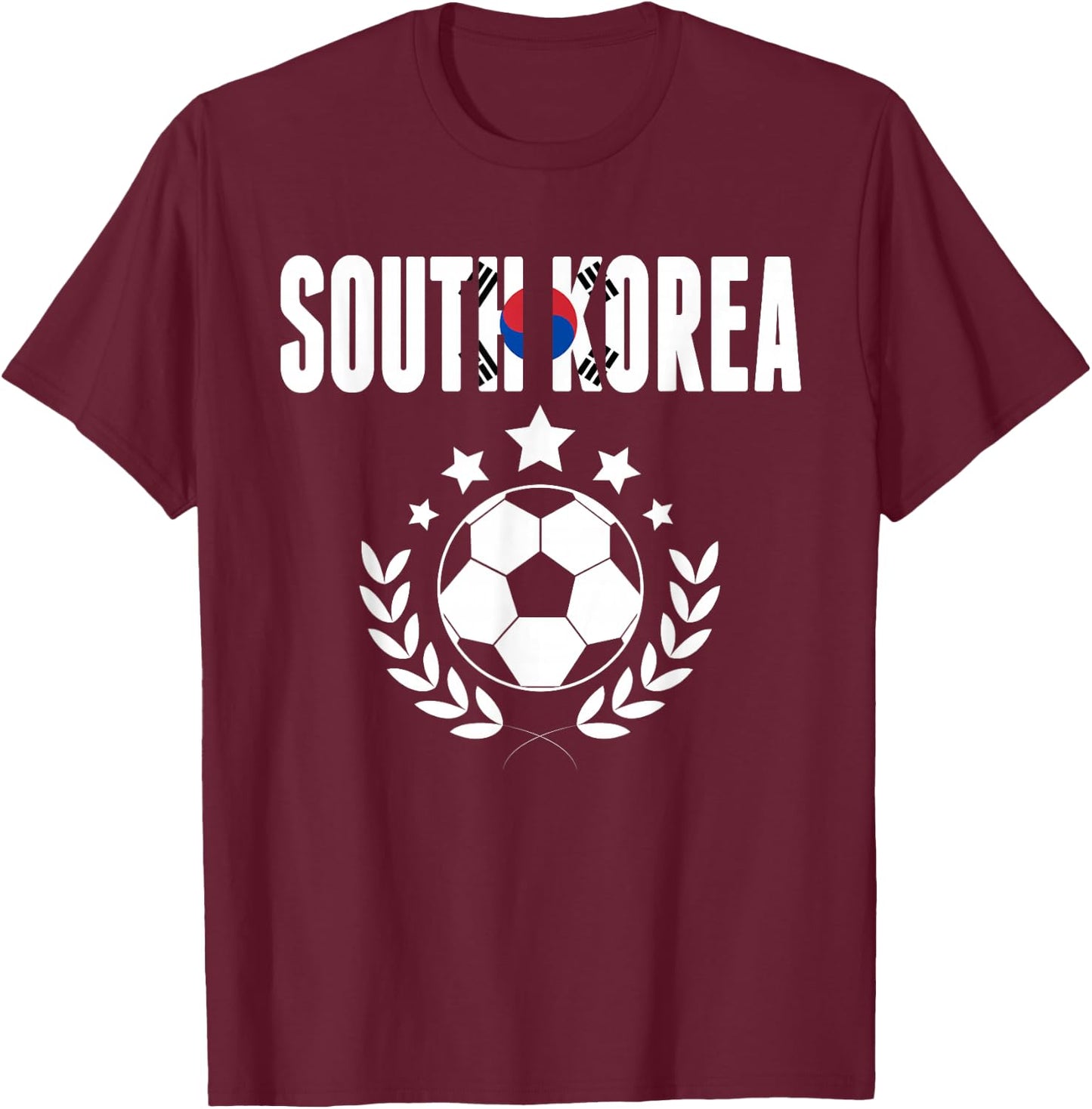 South Korea Soccer Fans Jersey - Korean Flag Football Lovers T-Shirt - T-Shirt | Maroon