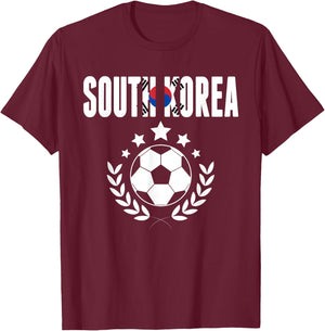 South Korea Soccer Fans Jersey - Korean Flag Football Lovers T-Shirt - T-Shirt | Maroon