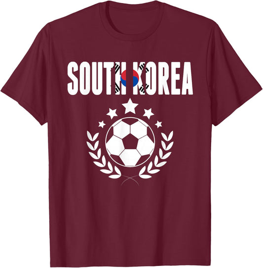 South Korea Soccer Fans Jersey - Korean Flag Football Lovers T-Shirt - T-Shirt | Maroon