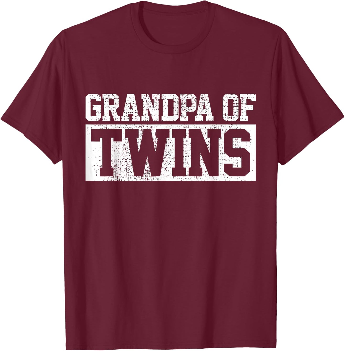 Twins Grandpa Grandfather T-Shirt - T-Shirt | Maroon