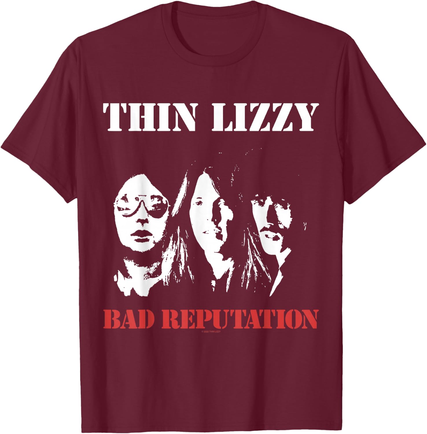 Thin Lizzy – Bad Reputation T-Shirt - T-Shirt | Maroon