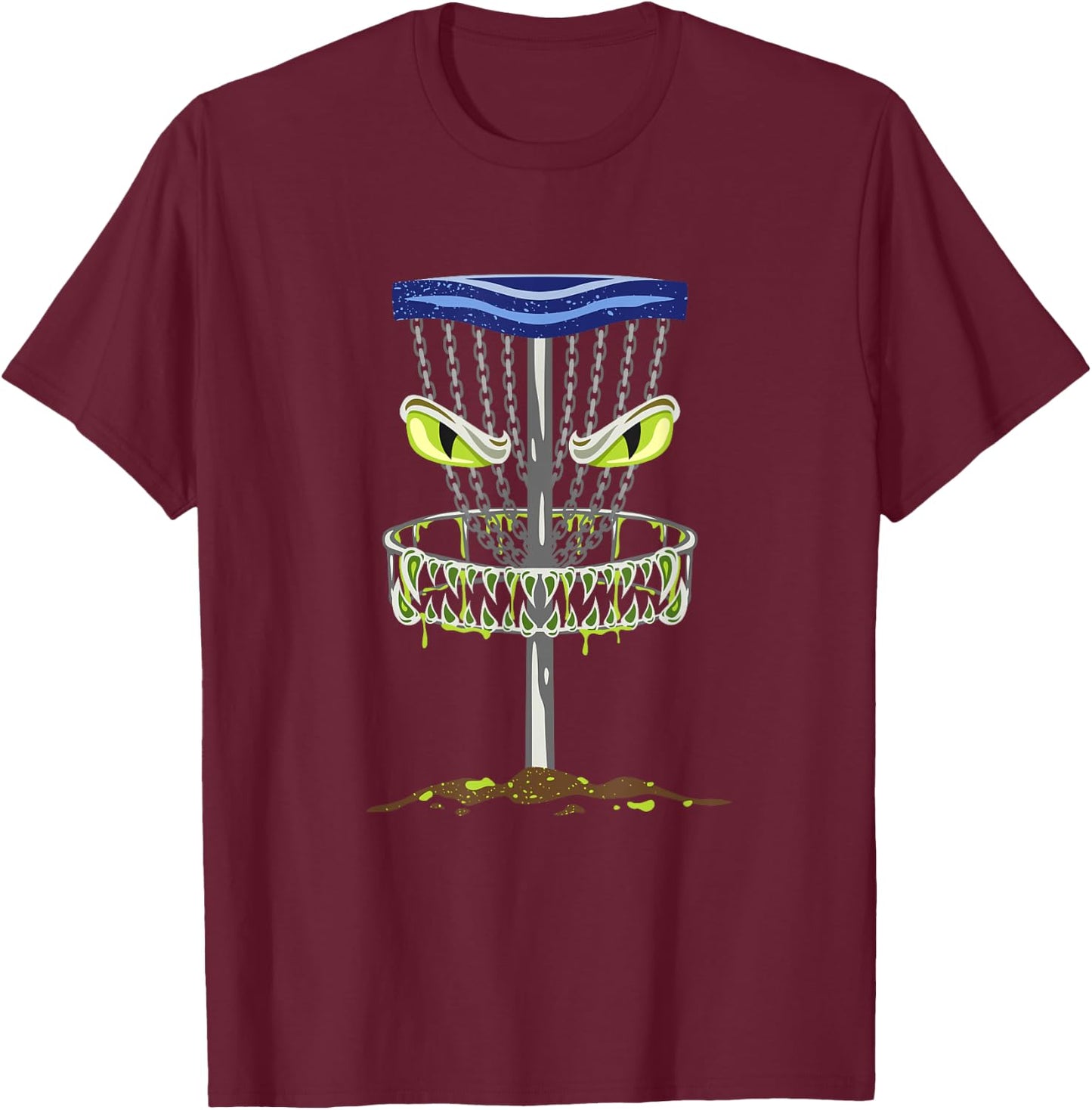 Disc Golf Shirts Men Disc Golf Monster T-Shirt - T-Shirt | Maroon