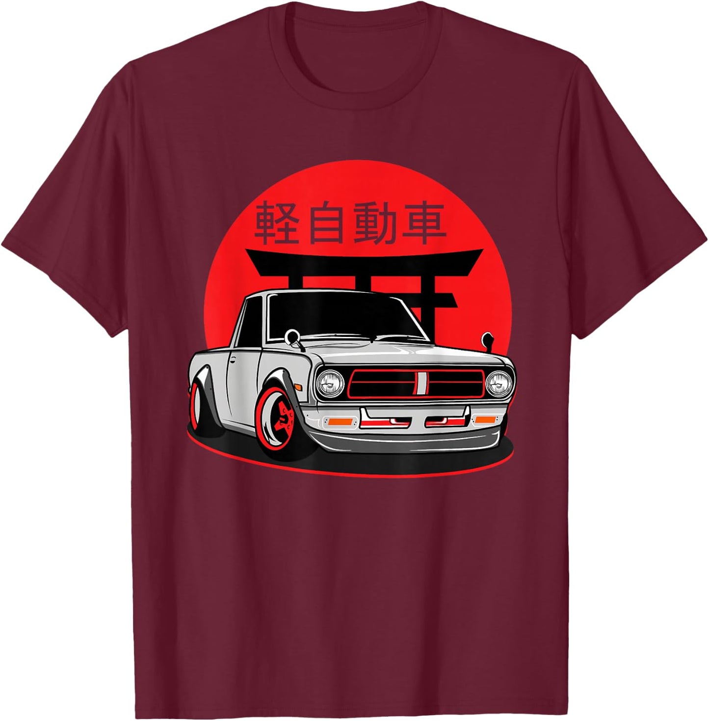 Mini Truck Kei JDM Japanese Drift Car Japan Vintage Graphic T-Shirt - T-Shirt | Maroon