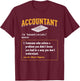 Accounting Office Accountant - Men-Adults - Black - Small - Short Sleeve - Modern Classic Fit Lightweight - Office Humor T-Shirt - T-Shirt | Maroon