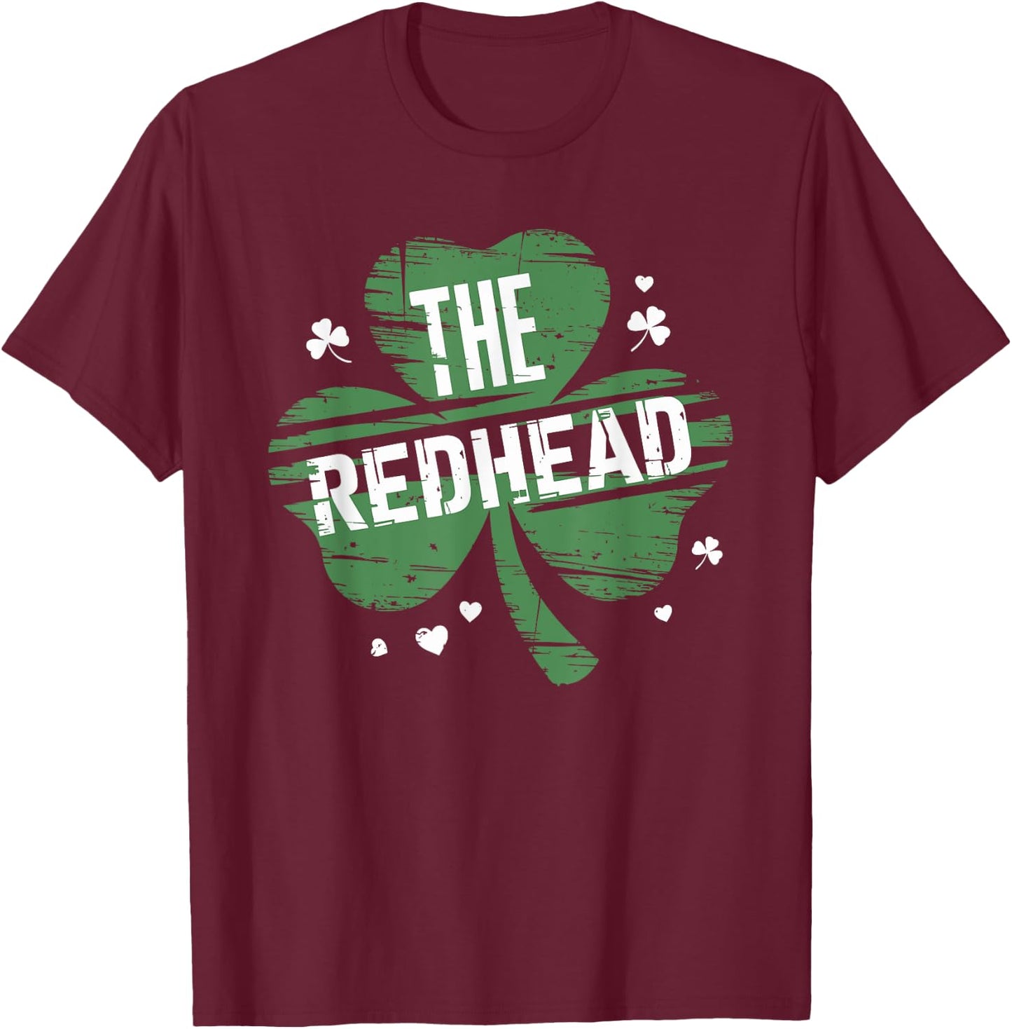 The Redhead Funny Clovers Stamp Cute The Redhead T-Shirt - T-Shirt | Maroon