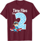 Time Flies I'm 2 2nd Birthday Airplane Pilot Flying T-Shirt - T-Shirt | Maroon