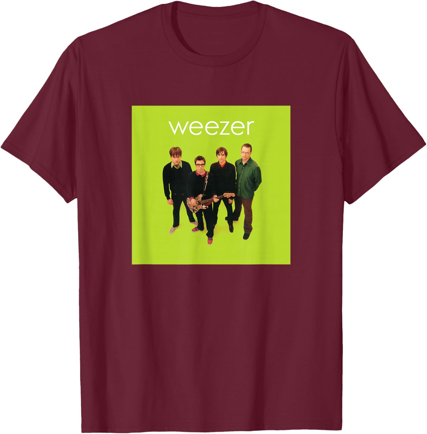 Weezer - Green Album Cover T-Shirt - T-Shirt | Maroon