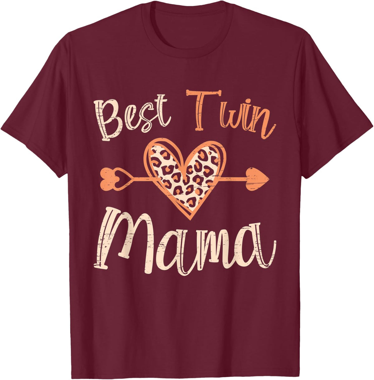 Best Twin Mama Momma and Baby First Mothers Day T-Shirt - T-Shirt | Maroon