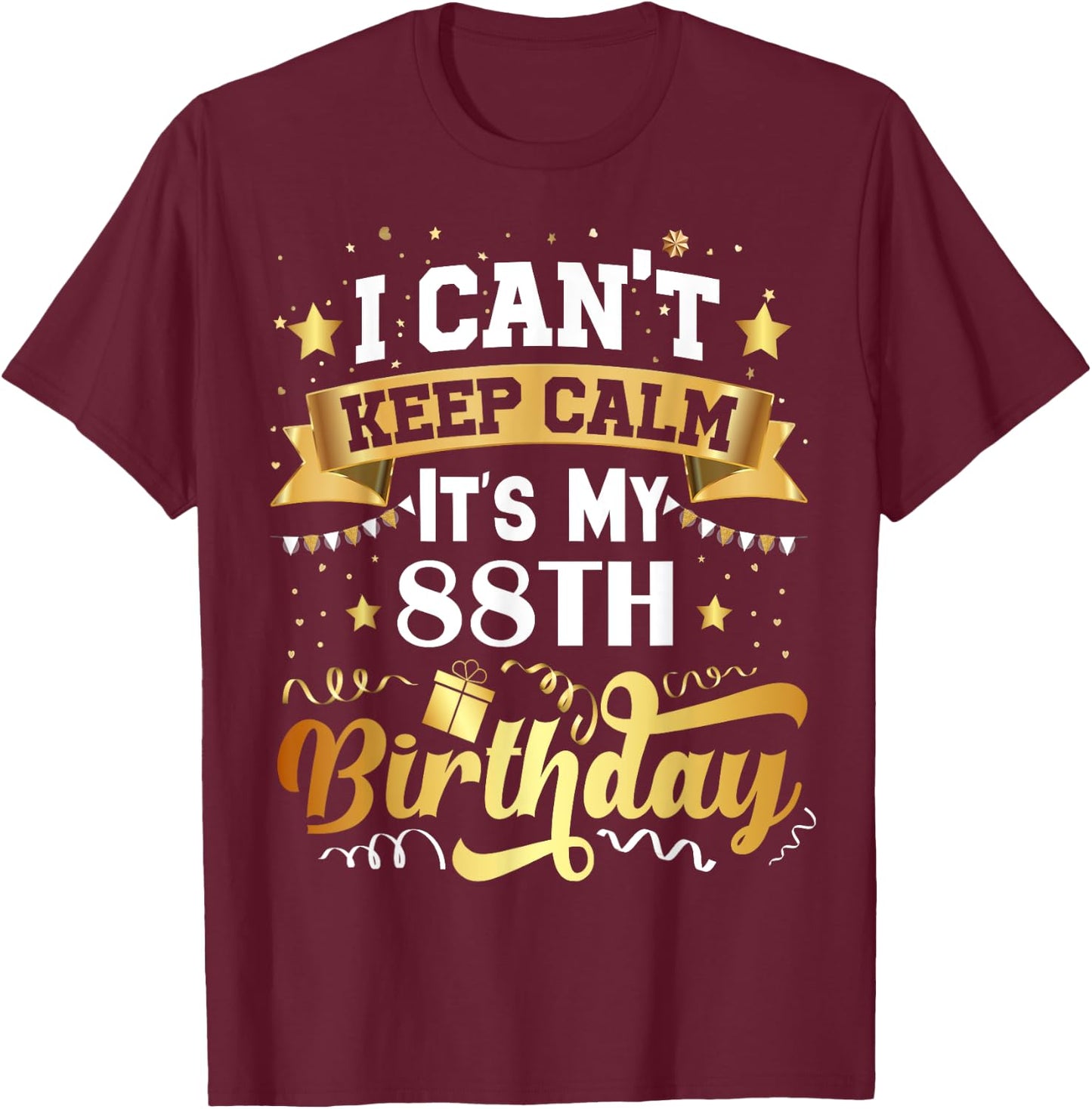88 Year Old Birthday Party Gift 88th Birthday T-Shirt - T-Shirt | Maroon