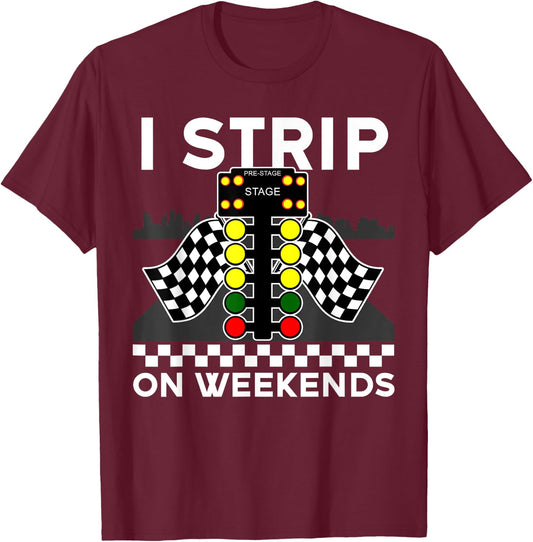 Cool Drag Racing Art Men Women Street Racer Strip Drag Race T-Shirt - T-Shirt | Maroon