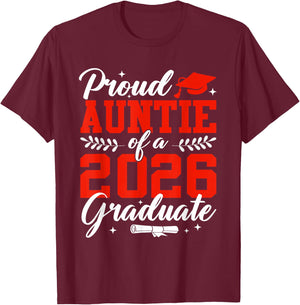 Proud Auntie of A 2026 Graduate Senior 2026 T-Shirt - T-Shirt | Maroon