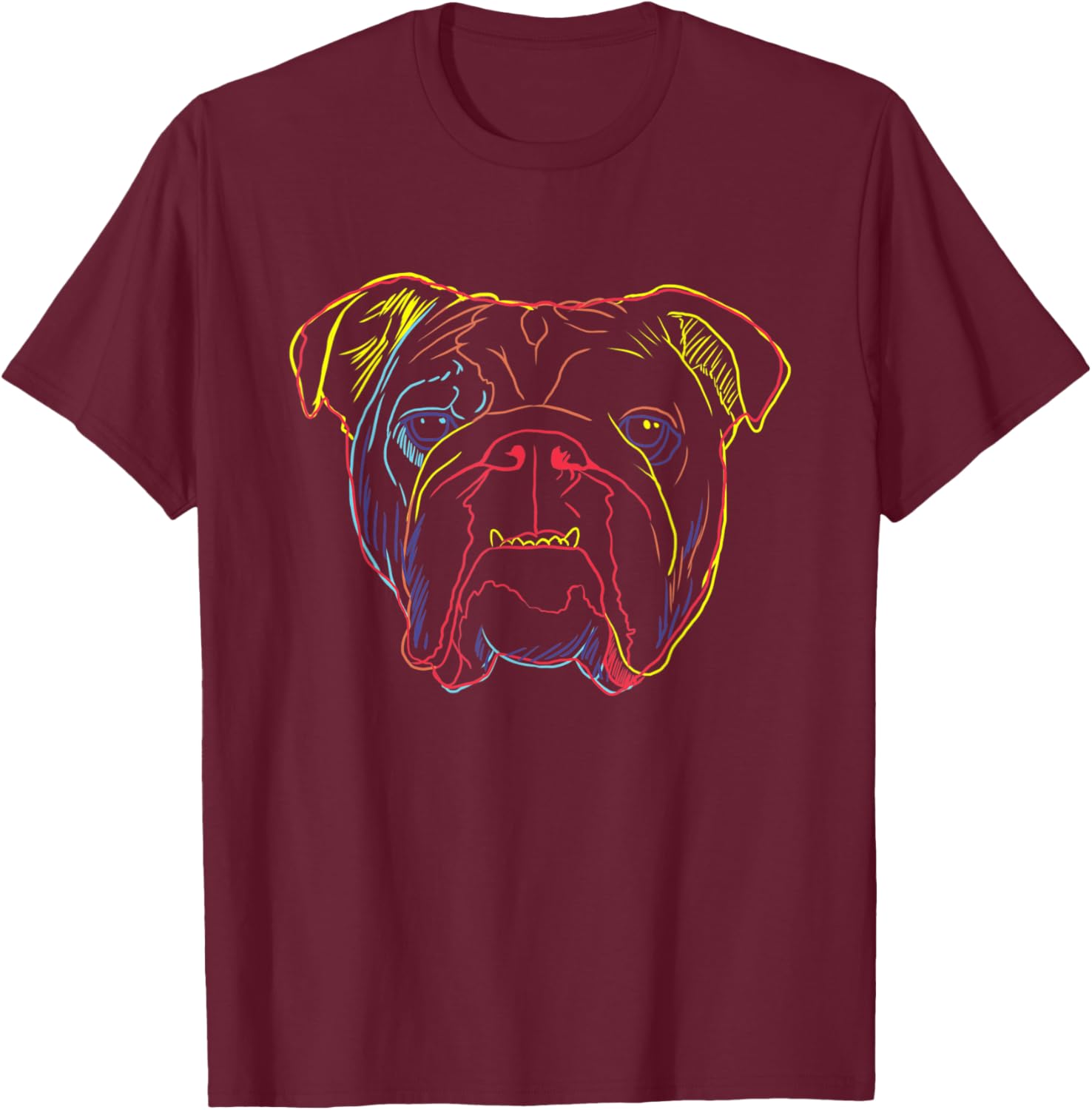 Dog English Bulldog Women T-Shirt - T-Shirt | Maroon