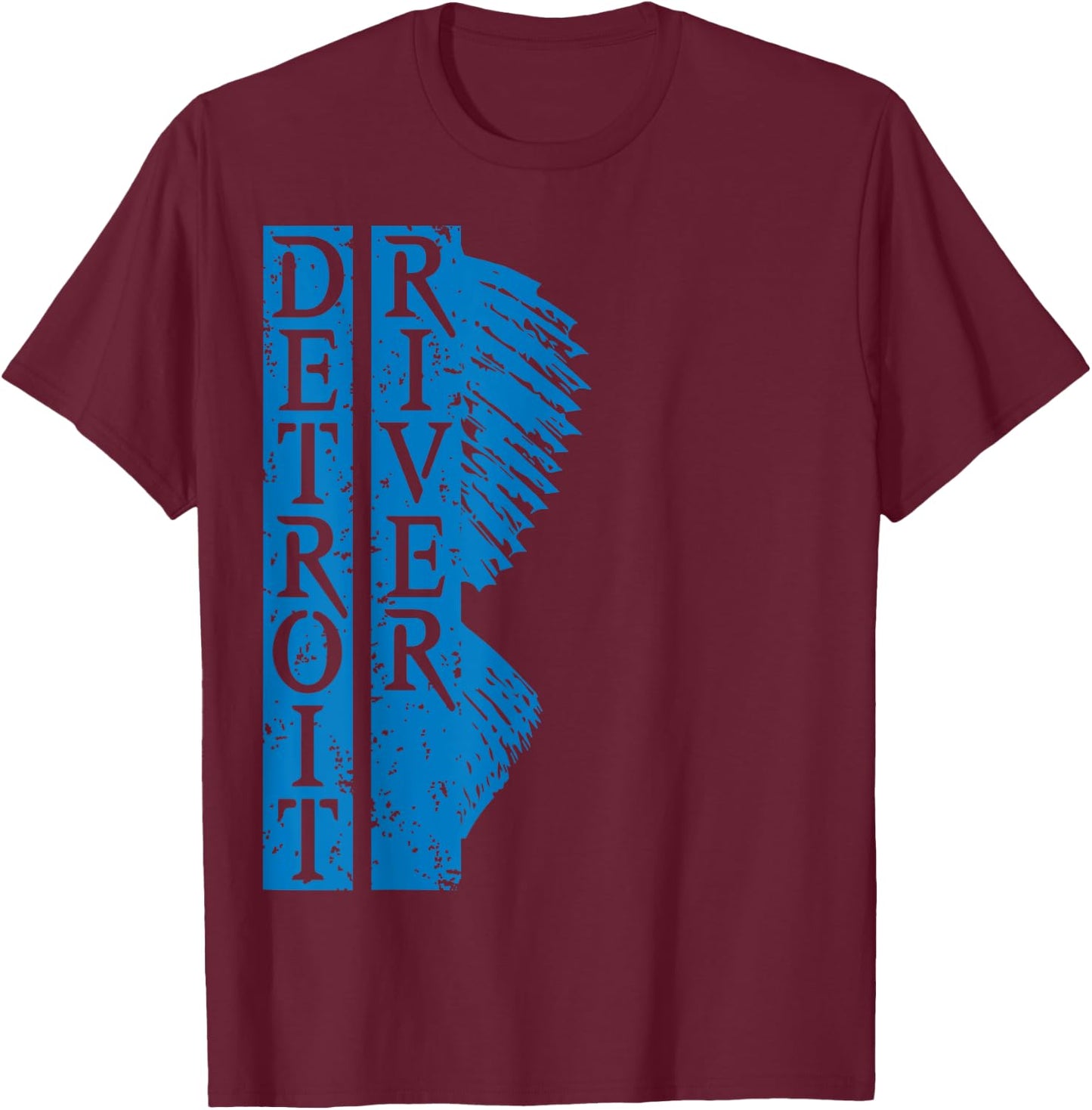 Detroit River Walleye Fishing T-Shirt - T-Shirt | Maroon